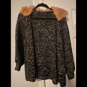 Faux Fur Collared Cardigan